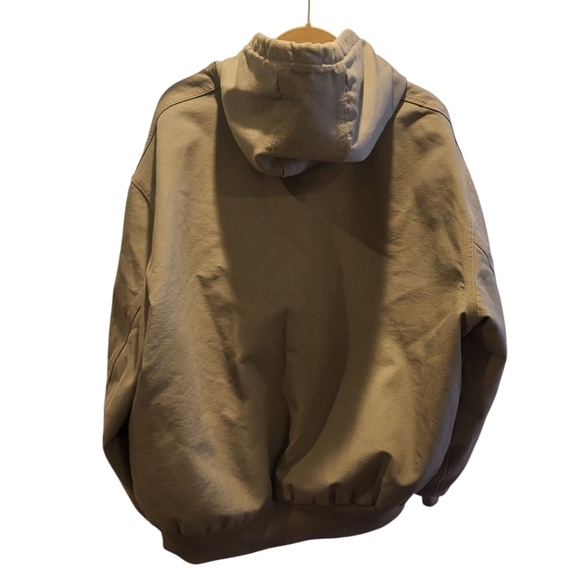 Carhartt Mens Full Zip Brown Workwear Canvas Hooded Utility Jacket Size 2XL - Picture 2 of 6